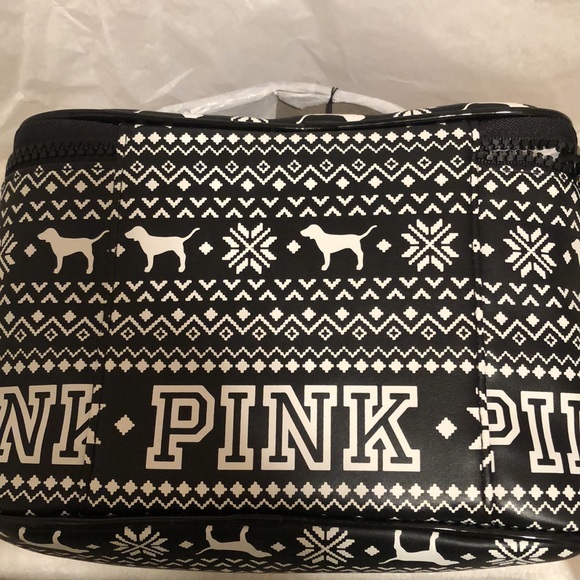 NWT Vintage PINK Victoria’s Secret Iconic PINK Dog Black & WhiteTrain Case. - Picture 9 of 16